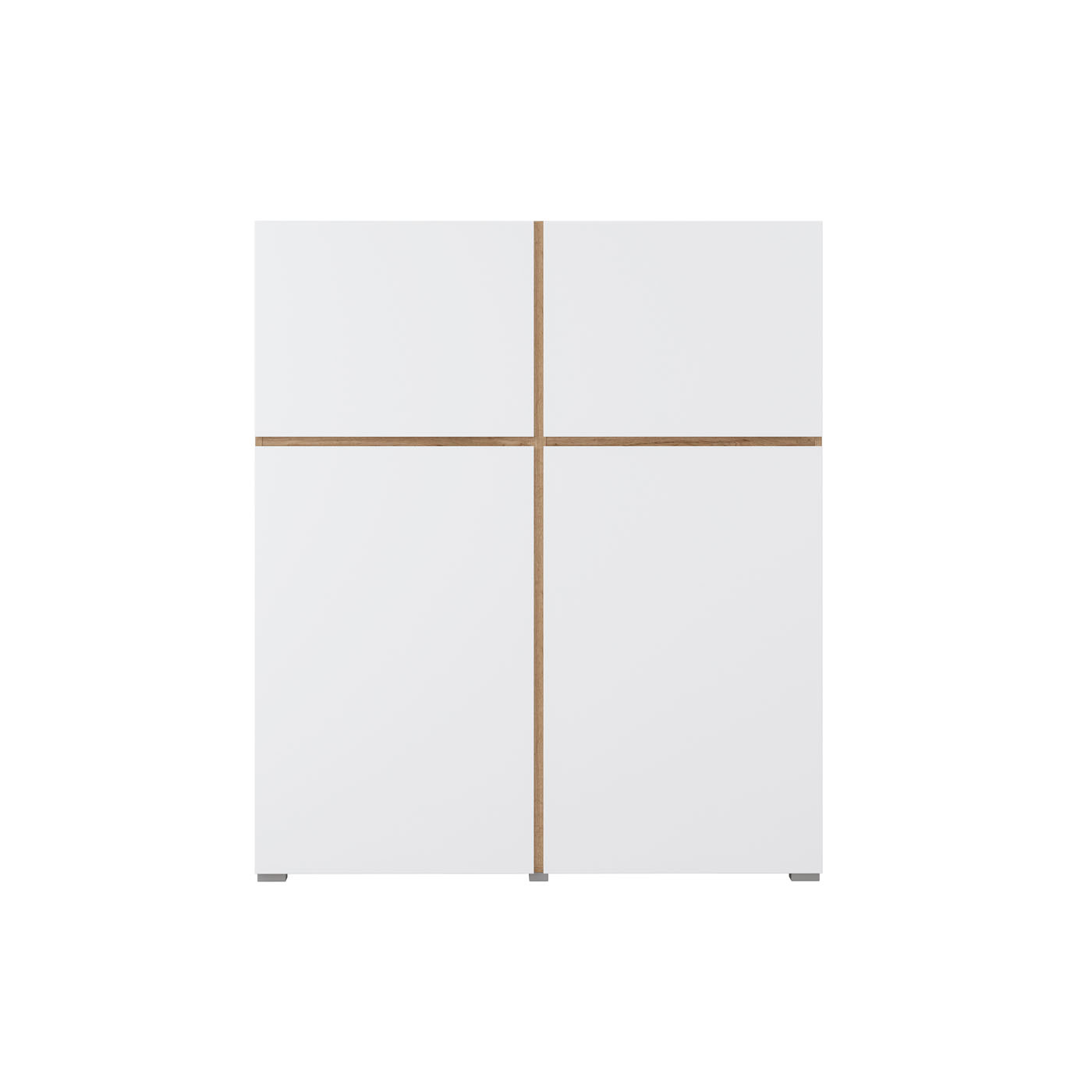 Opbergkast Crotone - 4-deurs - Wotan Eiken / Wit