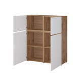 Opbergkast Crotone - 4-deurs - Wotan Eiken / Wit