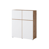 Opbergkast Crotone - 4-deurs - Wotan Eiken / Wit