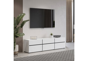 TV-meubel Crotone - 3-kleps incl. 3 lades - Wit