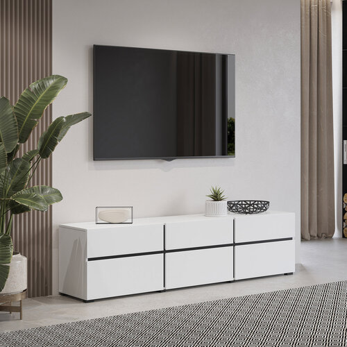 TV-meubel Crotone - 3-kleps incl. 3 lades - Wit