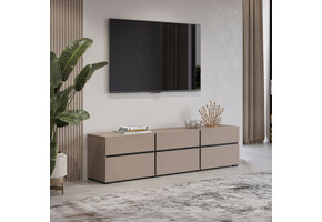 TV-meubel Crotone - 3-kleps incl. 3 lades - Taupe