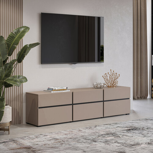 TV-meubel Crotone - 3-kleps incl. 3 lades - Taupe