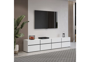 TV-meubel Crotone - 4-kleps incl. 4 lades - Wit