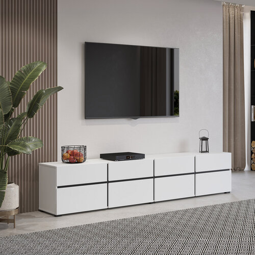 TV-meubel Crotone - 4-kleps incl. 4 lades - Wit