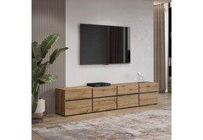 TV-meubel Crotone - 4-kleps incl. 4 lades - Wotan Eiken