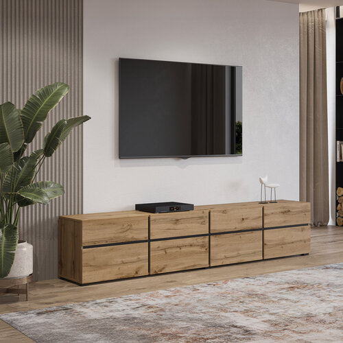 TV-meubel Crotone - 4-kleps incl. 4 lades - Wotan Eiken