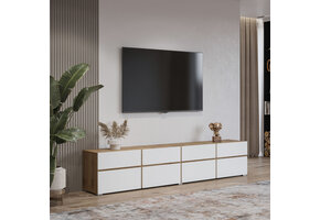 TV-meubel Crotone - 4-kleps incl. 4 lades - Wotan Eiken / Wit