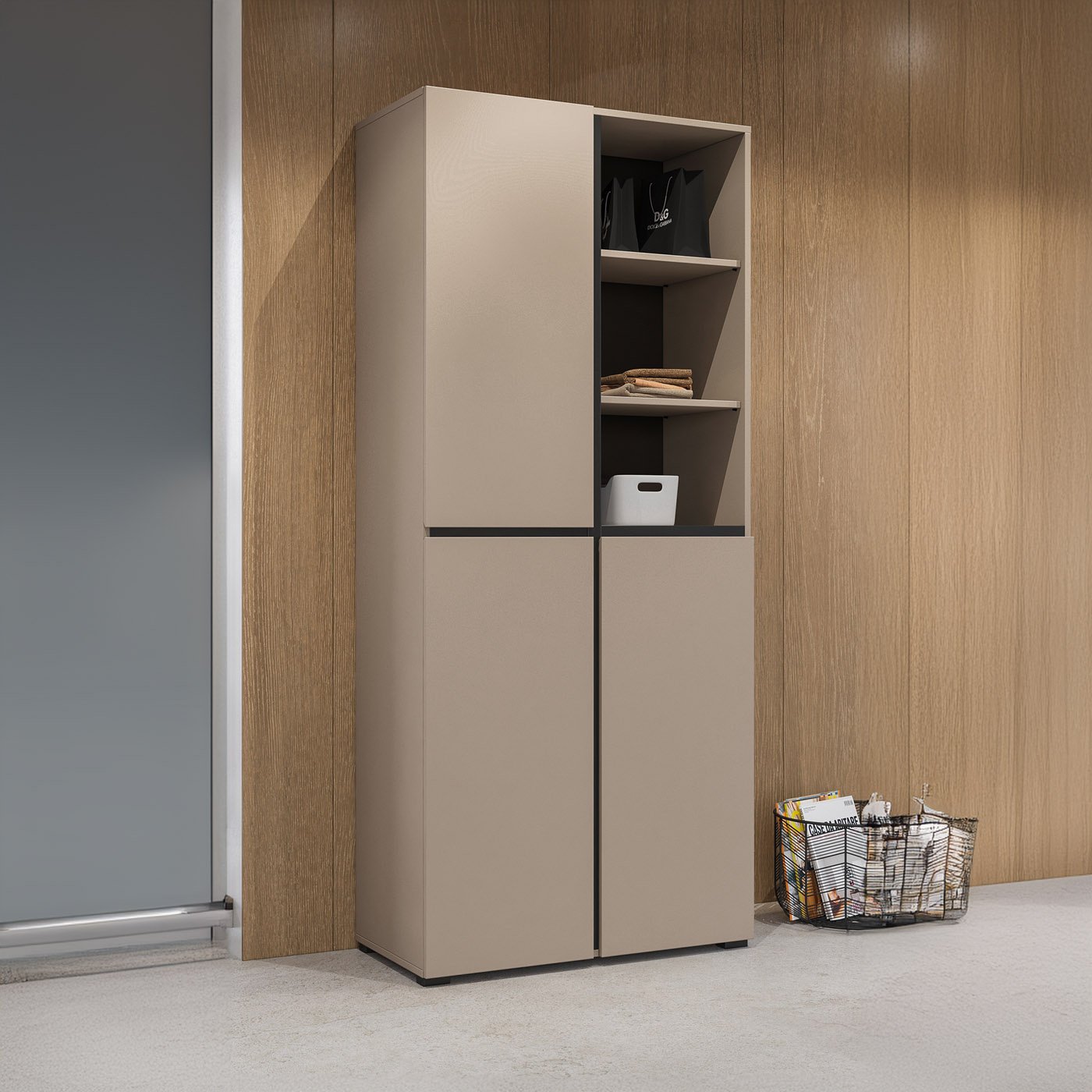 Opbergkast Crotone - 3-deurs - Taupe