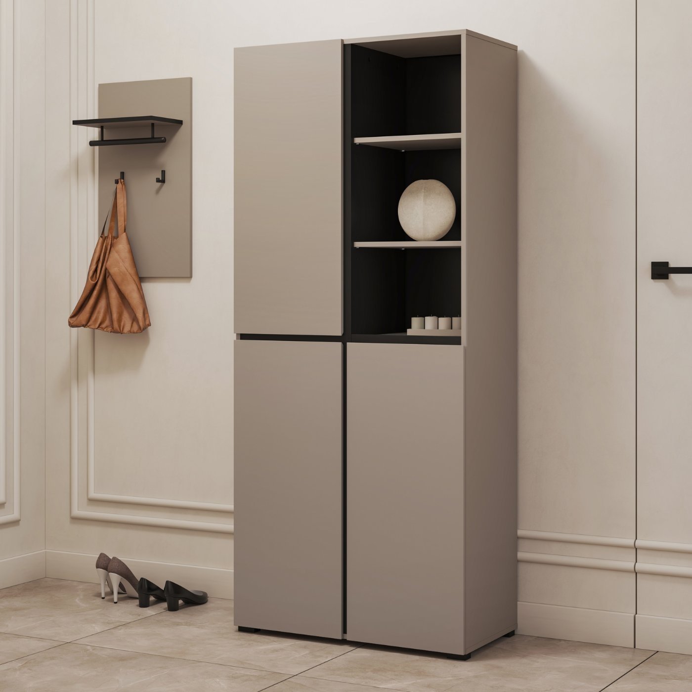 Opbergkast Crotone - 3-deurs - Taupe