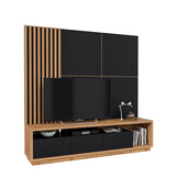 Wandcombinatie Celano - Wotan Eiken / Zwart