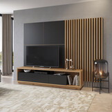 Wandcombinatie Celano - Wotan Eiken / Zwart