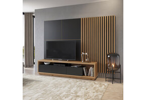 Wandcombinatie Celano - Wotan Eiken / Zwart