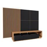 Wandcombinatie Celano - Wotan Eiken / Zwart