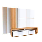 Wandcombinatie Celano - Wotan Eiken / Wit