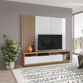 Wandcombinatie Celano - Wotan Eiken / Wit