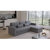 2dekans Hoekbank Kos Grijs - Universeel - Slaapbank met opbergruimte [Losse rugleuning - Niet in originele verpakking]