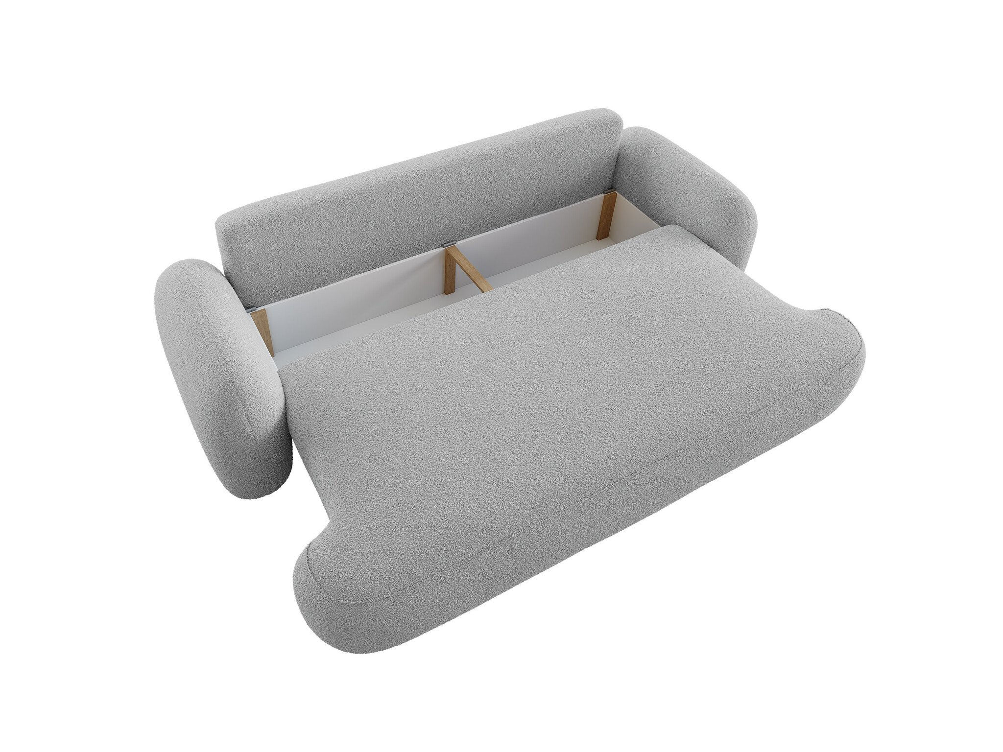 OP=OP Slaapbank met Opbergruimte Morris Teddy stof Licht Beige | Zitbank