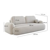 OP=OP Slaapbank met Opbergruimte Morris Teddy stof Licht Beige | Zitbank