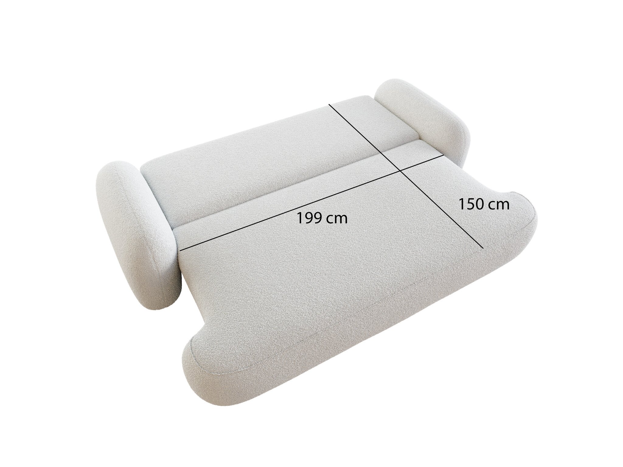 OP=OP Slaapbank met Opbergruimte Morris Teddy stof Licht Beige | Zitbank