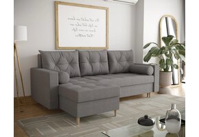 OP=OP Slaapbank met opbergruimte Mick Grijs | Hoekbank