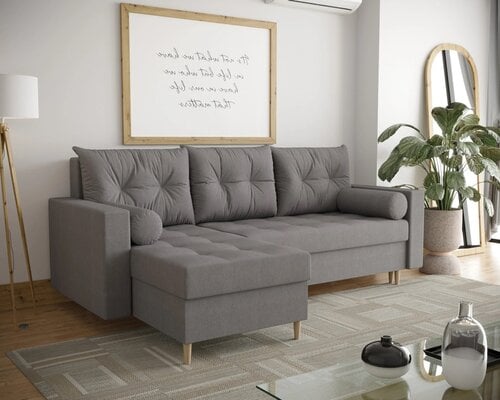 OP=OP Slaapbank met opbergruimte Mick Grijs | Hoekbank