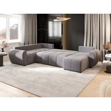 OP=OP Slaapbank met opbergruimte Max | Naturel/ Beige| Rechts| U-bank XL