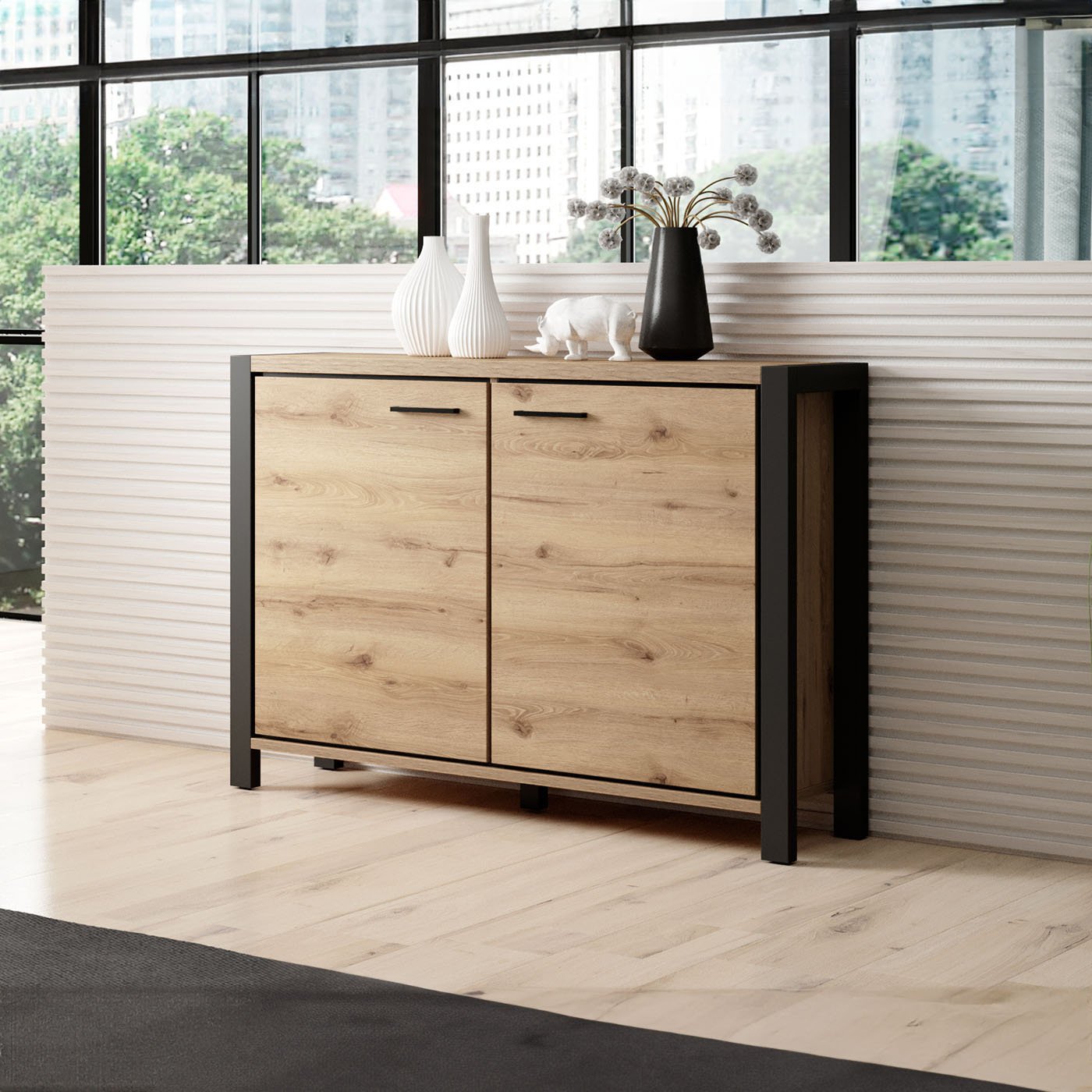 Dressoir Akven - 2-deurs - Wotan Eiken