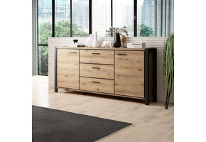 Dressoir Akven - 2-deurs incl. 3 lades - Wotan Eiken