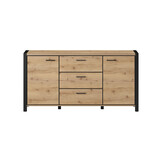 Dressoir Akven - 2-deurs incl. 3 lades - Wotan Eiken