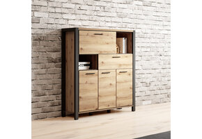 Dressoir Akven - 3-deurs incl. lade + klep - Wotan Eiken