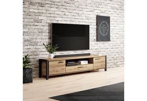 TV-meubel Akven - 2-deurs incl. 2 lades - Wotan Eiken v2