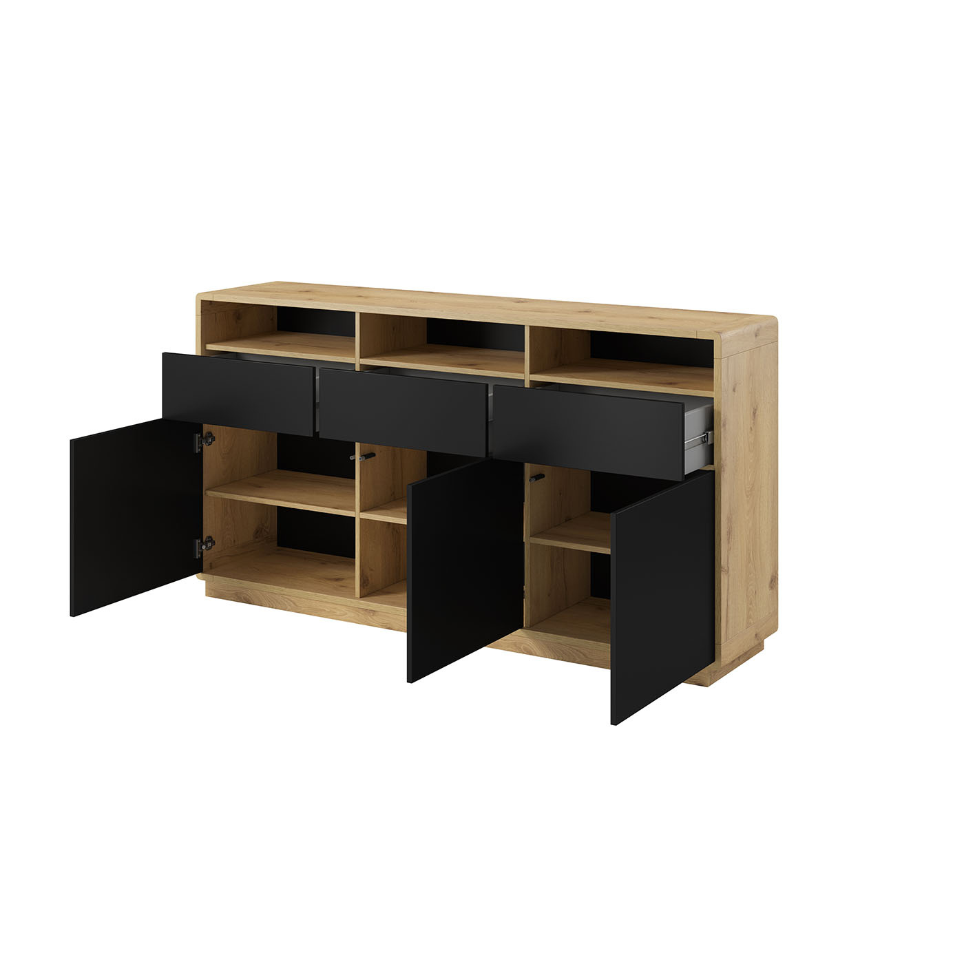 Dressoir Asmund - 3-deurs incl. 3 lades - Wotan Eiken