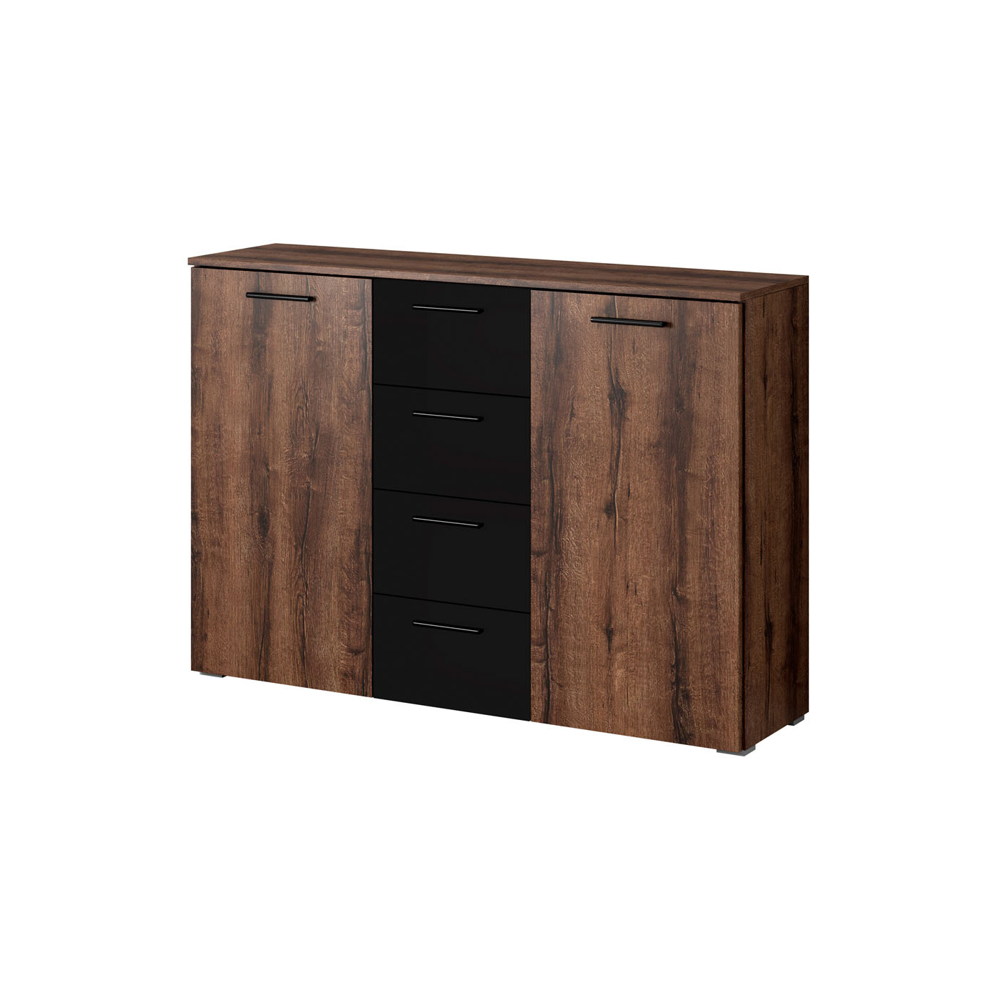 Dressoir Bern - 2-deurs incl. 4 lades - Walnoot