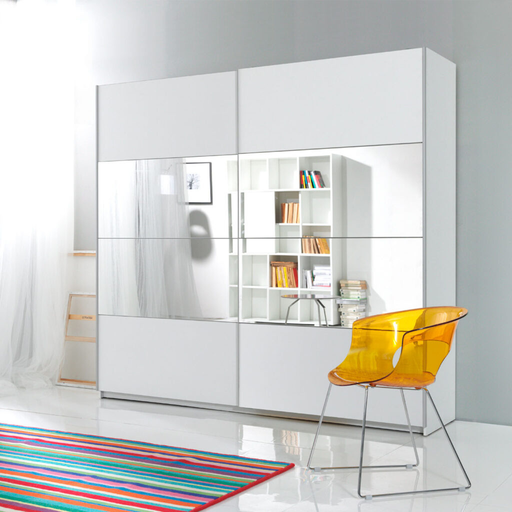 Kledingkast Bern - 2-deurs incl. spiegel - Wit