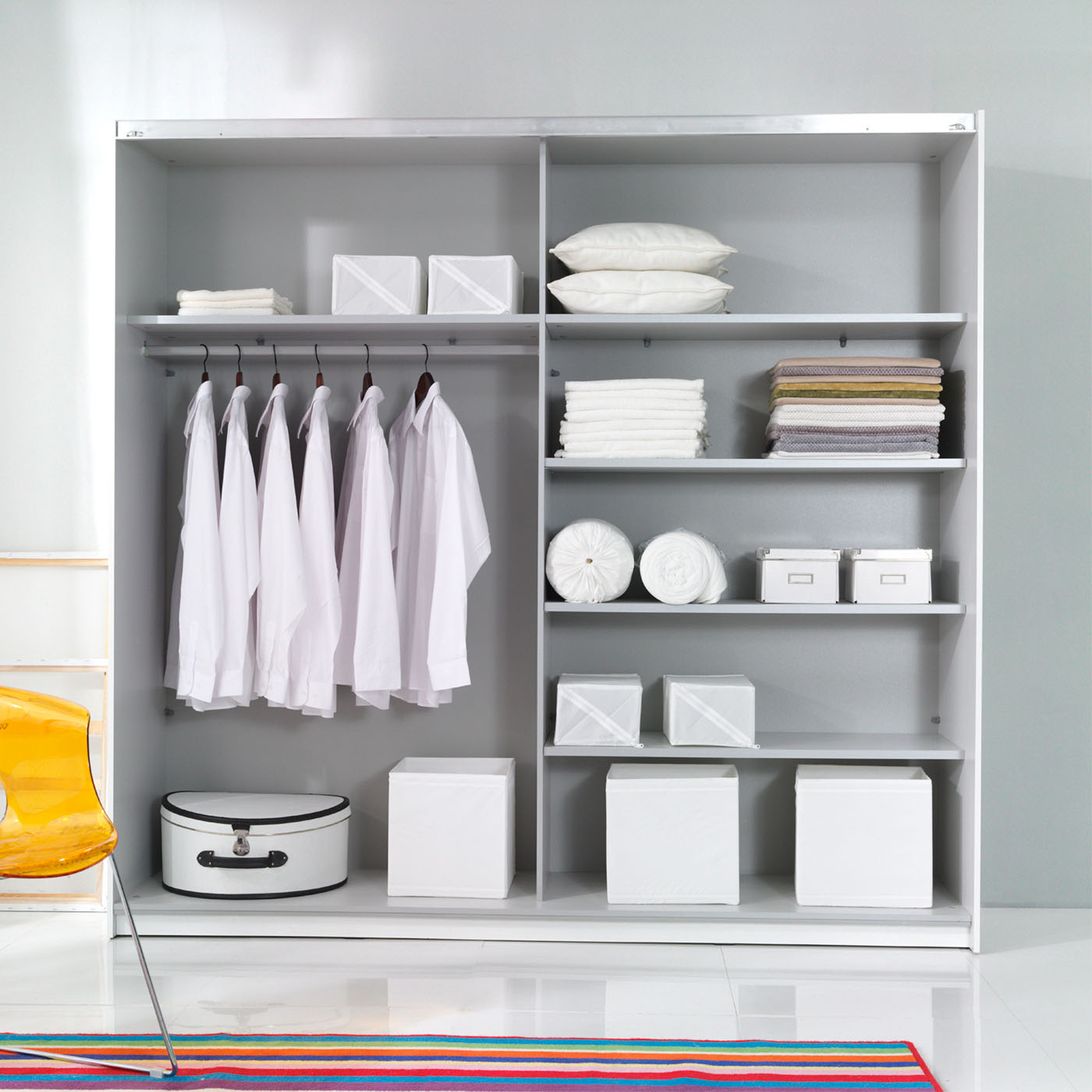 Kledingkast Bern - 2-deurs incl. spiegel - Wit