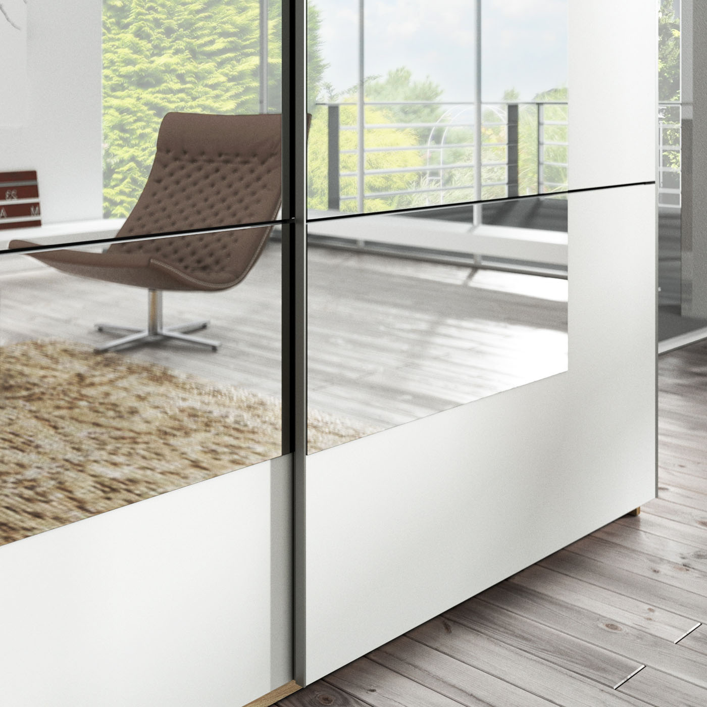 Kledingkast Bern - 2-deurs incl. spiegel - Naturel