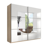 Kledingkast Bern - 2-deurs incl. spiegel - Naturel