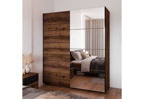 Kledingkast Bern - 2-deurs incl. spiegel - Walnoot