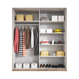 Kledingkast Bern - 2-deurs incl. spiegel - Walnoot