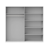 Kledingkast Bern - 2-deurs incl. spiegel - Wit Glans