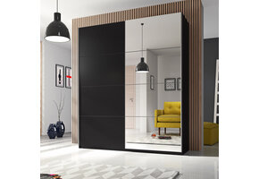 Kledingkast Bern - 2-deurs incl. spiegel - Zwart