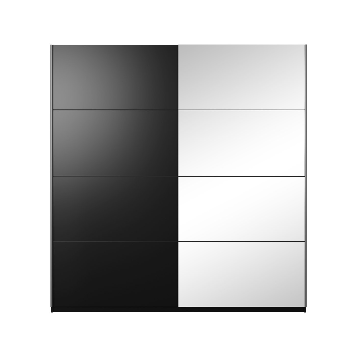 Kledingkast Bern - 2-deurs incl. spiegel - Zwart