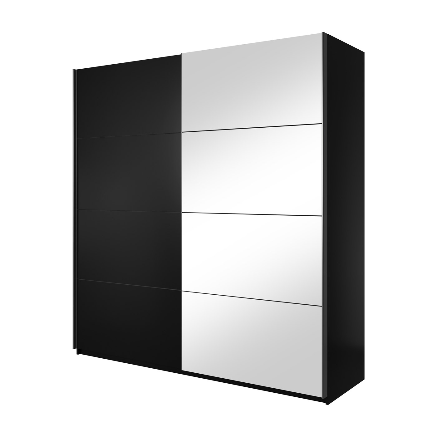 Kledingkast Bern - 2-deurs incl. spiegel - Zwart