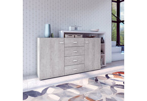 Dressoir Bologna - Grijs / Wit