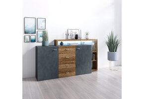 Dressoir Bologna - Vuren / Antraciet