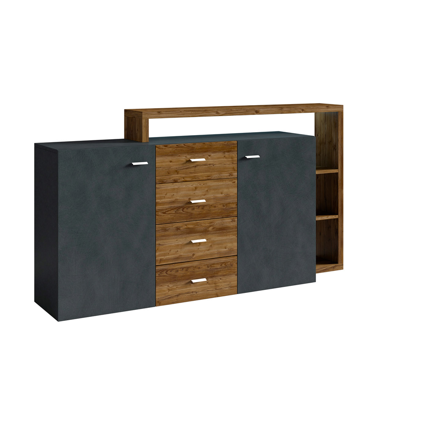 Dressoir Bologna - Vuren / Antraciet