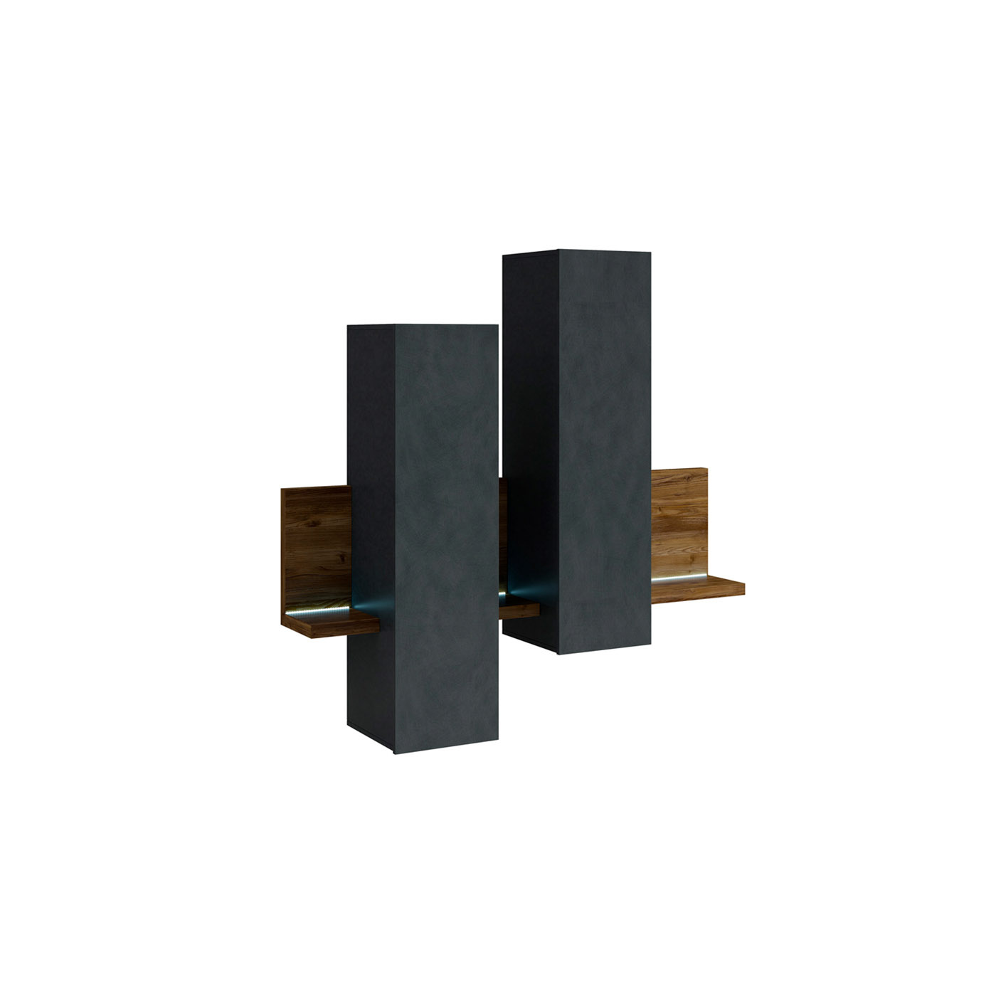 Wandkast Bologna - Vuren / Antraciet