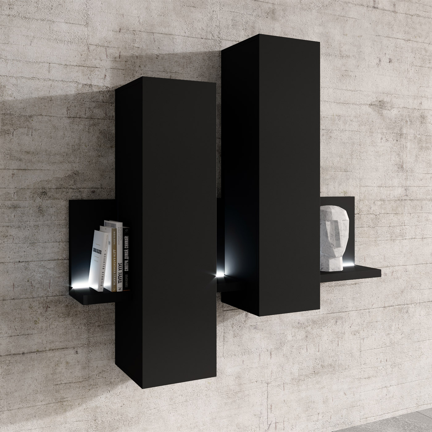 Wandkast Bologna - Zwart