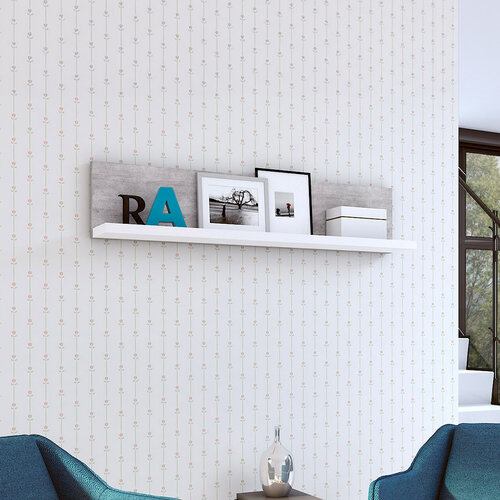 Wandplank Bologna - Grijs / Wit